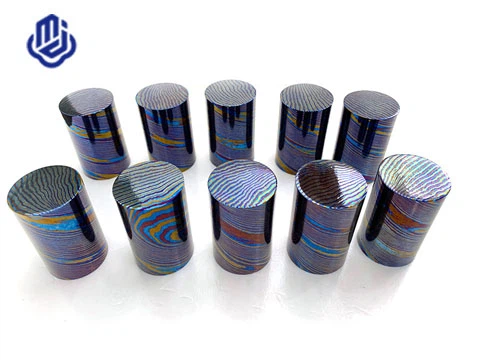 Titanium Damask Timascus Rod Okrúhla tyč